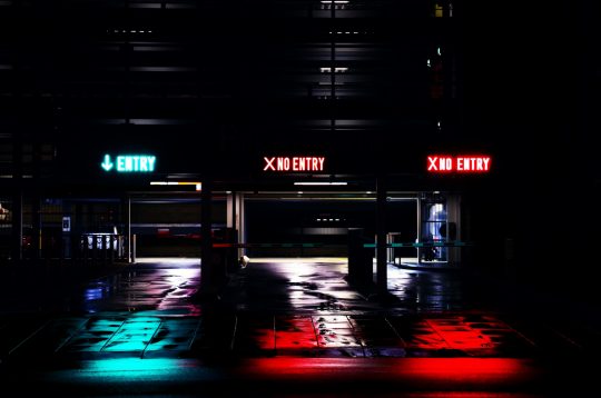 A picture of an empty car park