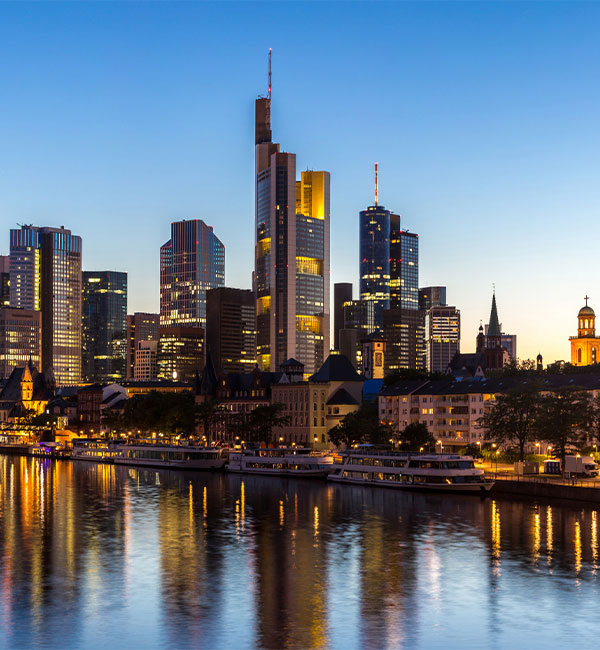 The Frankfurt skyline in Germany